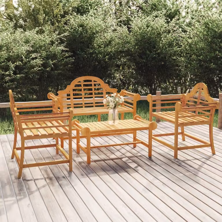 Maison Exclusive - Set Salotto per Giardino 4pz Legno Massello di Teak