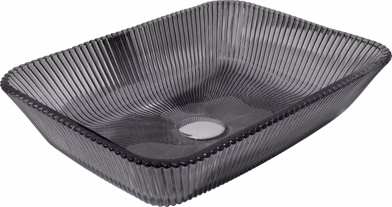 Mexen Tiva lavabo da appoggio in vetro 46 x 33 cm, nero - 24184670