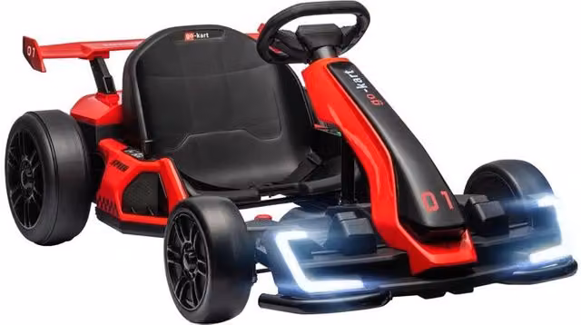 GO KART ELETTRICO PER BAMBINI 6-12 ANNI 24V 12KM/H CON SEGGIOLINO REGOLABILE, ROSSO