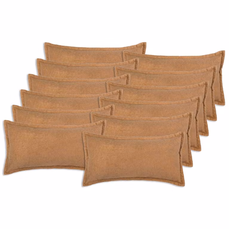 Set di 12 federe vidaXL HOUTEN beige in tessuto bouclé, L 80 x P 40 x H 40 cm