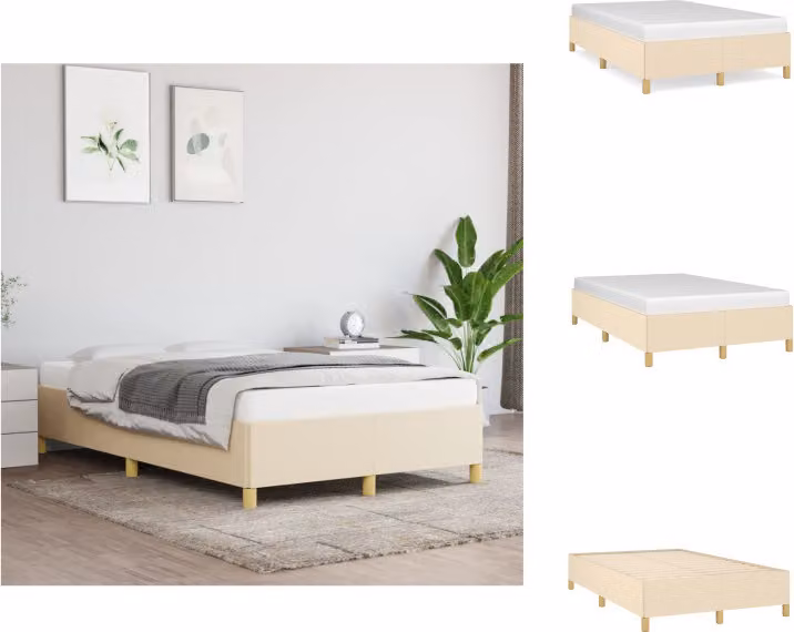 vidaXL Struttura letto crema 120x200 cm in tessuto - Letti e strutture letto