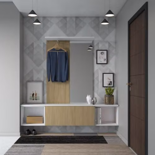 Mobile da ingresso sospeso in legno H06