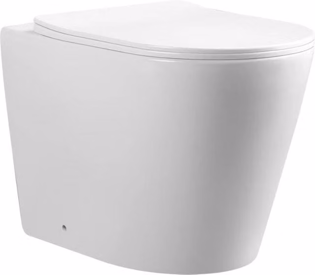 WC a pavimento Veriaffari YJ-3380BI bianco lucido in ceramica con sistema tornado rimless e sedile soft close L: 36 cm, P: 56 cm, H: 40 cm