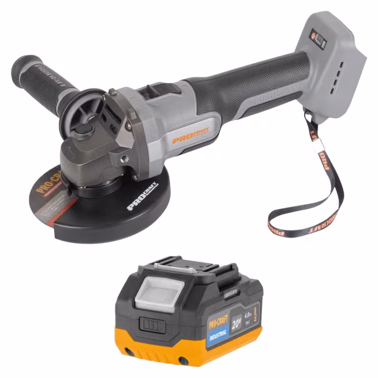 Procraft Industrial AG125Abb Smerigliatrice angolare a batteria 20 V 125 mm Brushless Solo - senza batteria, senza caricabatterie