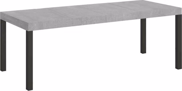 Tavolo Allungabile Everyday Premium Giordanoshop con Piano in Cemento e Gambe in Metallo Antracite L/P/H: 180-440 x 90 x 77 cm – 1