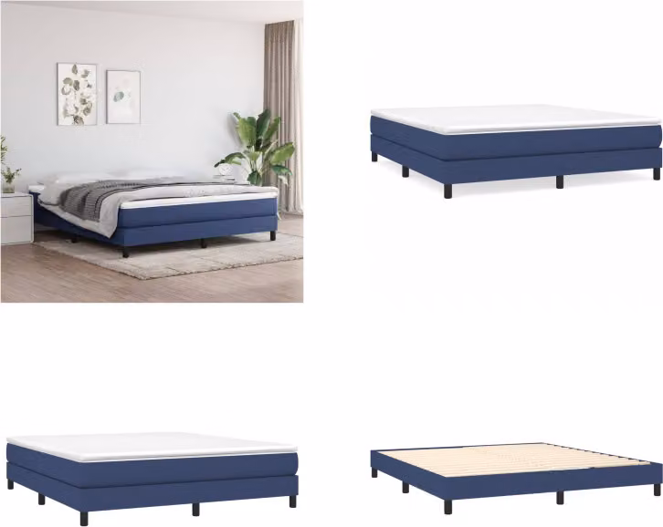 vidaXL Letto Boxspring blu 180x200 cm in tessuto - Letto Boxspring - Boxspringbetten - Bett - Schlafzimmermöbel