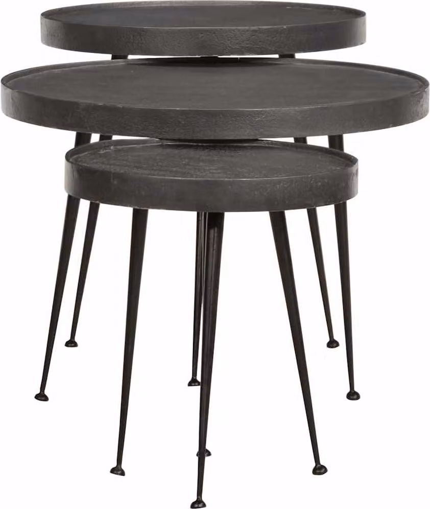 vidaXL Tavolino da caffè 3 pezzi nero in legno