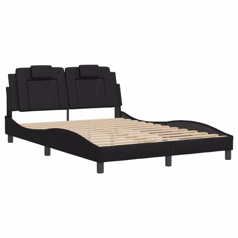Giroletto Viana senza Materasso Nero 140x190 cm in Pelle finta