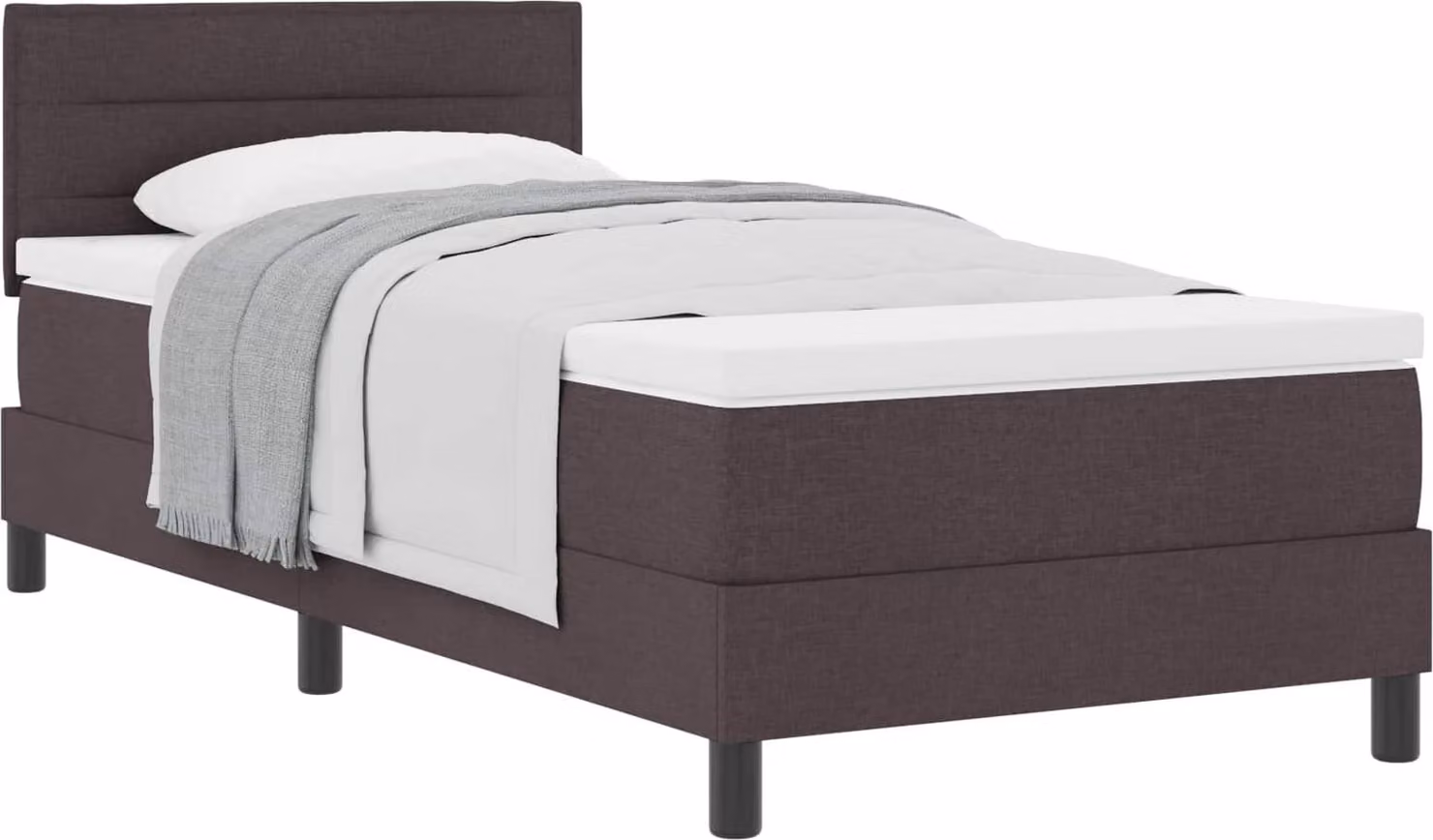 vidaXL Letto a molle con testiera marrone scuro 100 x 200 cm in tessuto