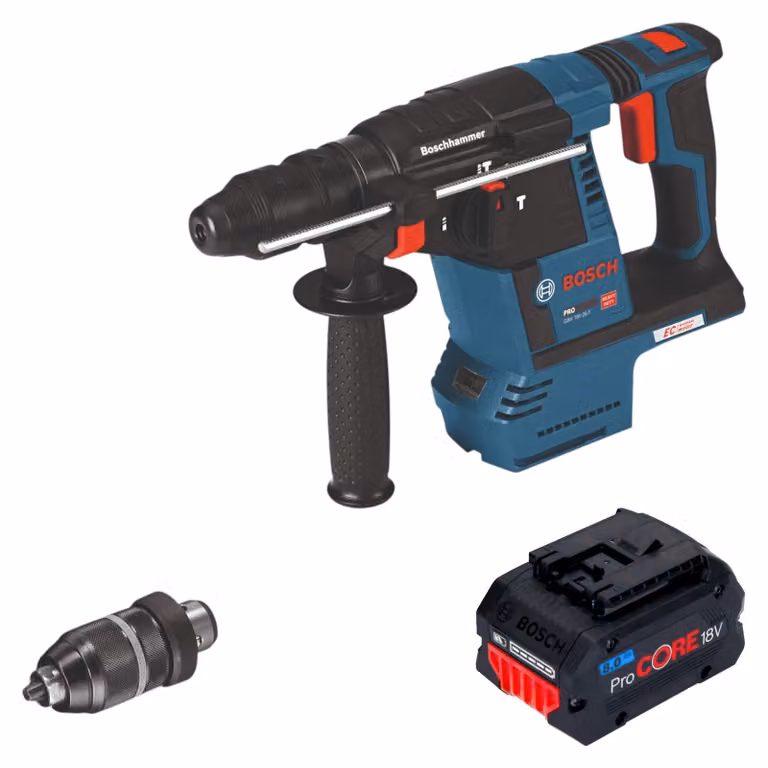 Bosch GBH 18V-26 F Trapano a percussione a batteria 18V 2,6J SDS-Plus Solo + mandrino a cambio rapido - senza batteria, senza caricabatteria ( 0611910000 )