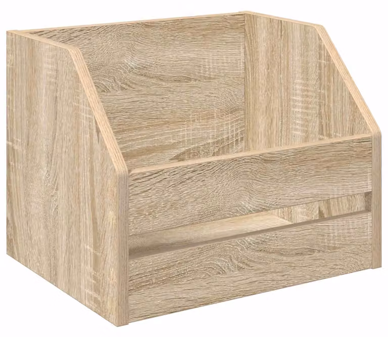 Set di custodie per dischi in vinile, finitura Sonoma-Eiche, dimensioni 38 x 30 x 29 cm, realizzato in materiale composito di legno