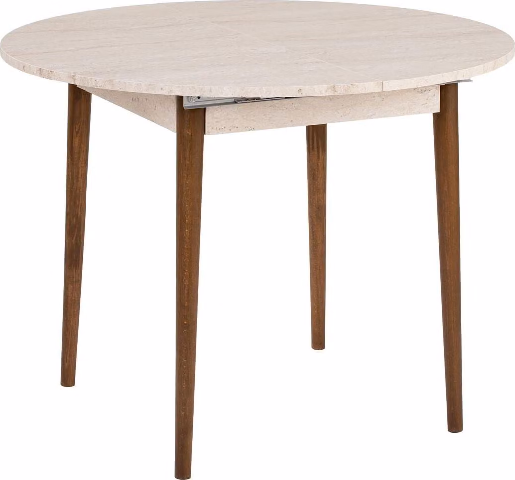 Calicosy - Tavolo da pranzo allungabile da 100 a 131 cm con piano rotondo - KLARA