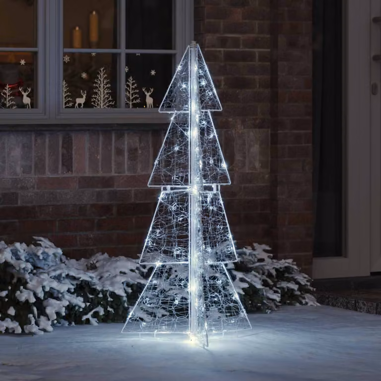 Albero di Natale da tavolo vidaXL con 100 LED bianco freddo, Altezza: 120 cm
