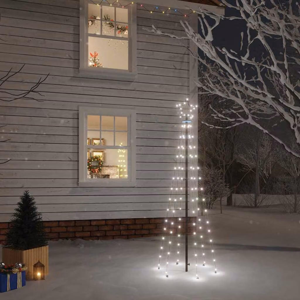 Albero di Natale moderno vidaXL con 108 LED bianco freddo, Altezza: 180 cm
