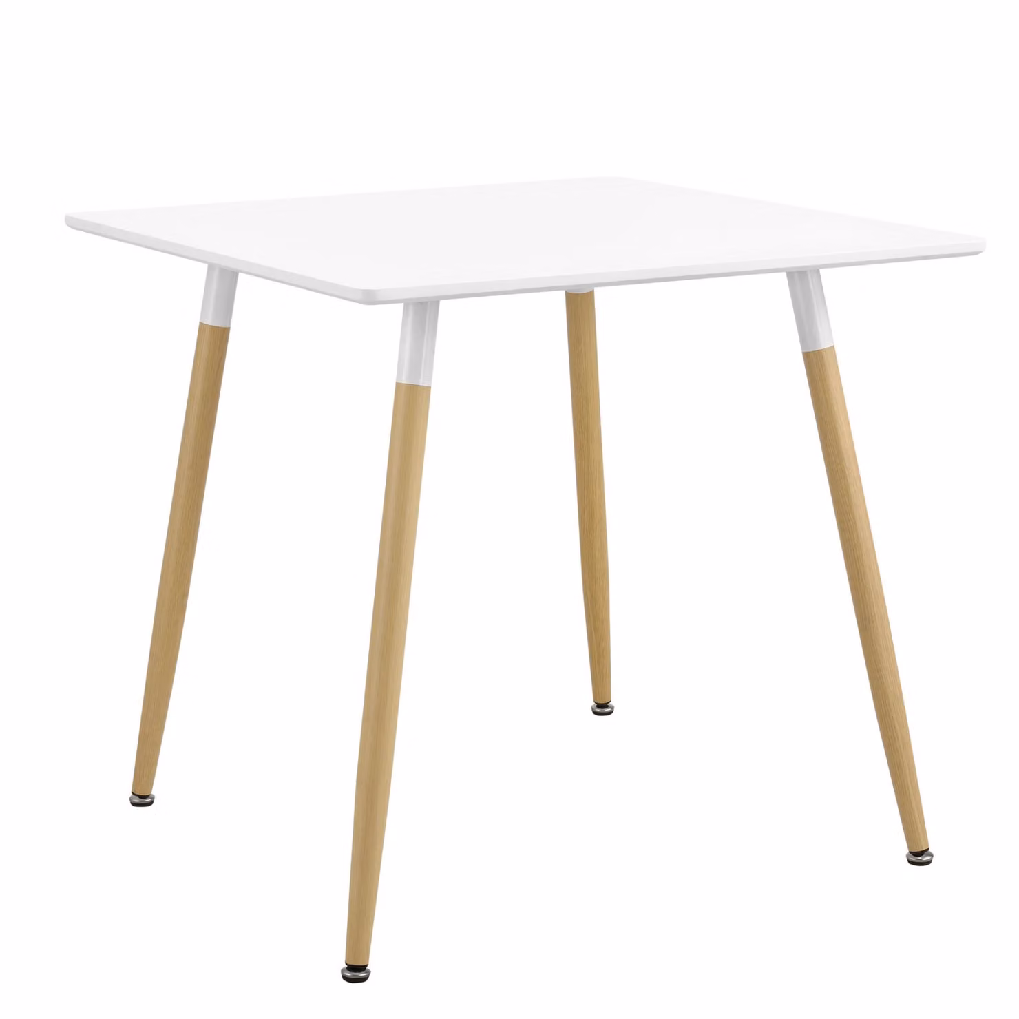 In And OutdoorMatch Tavolo da pranzo quadrato Ferne - MDF e acciaio - 80x80x74 cm - Design moderno - Colori bianco e legno