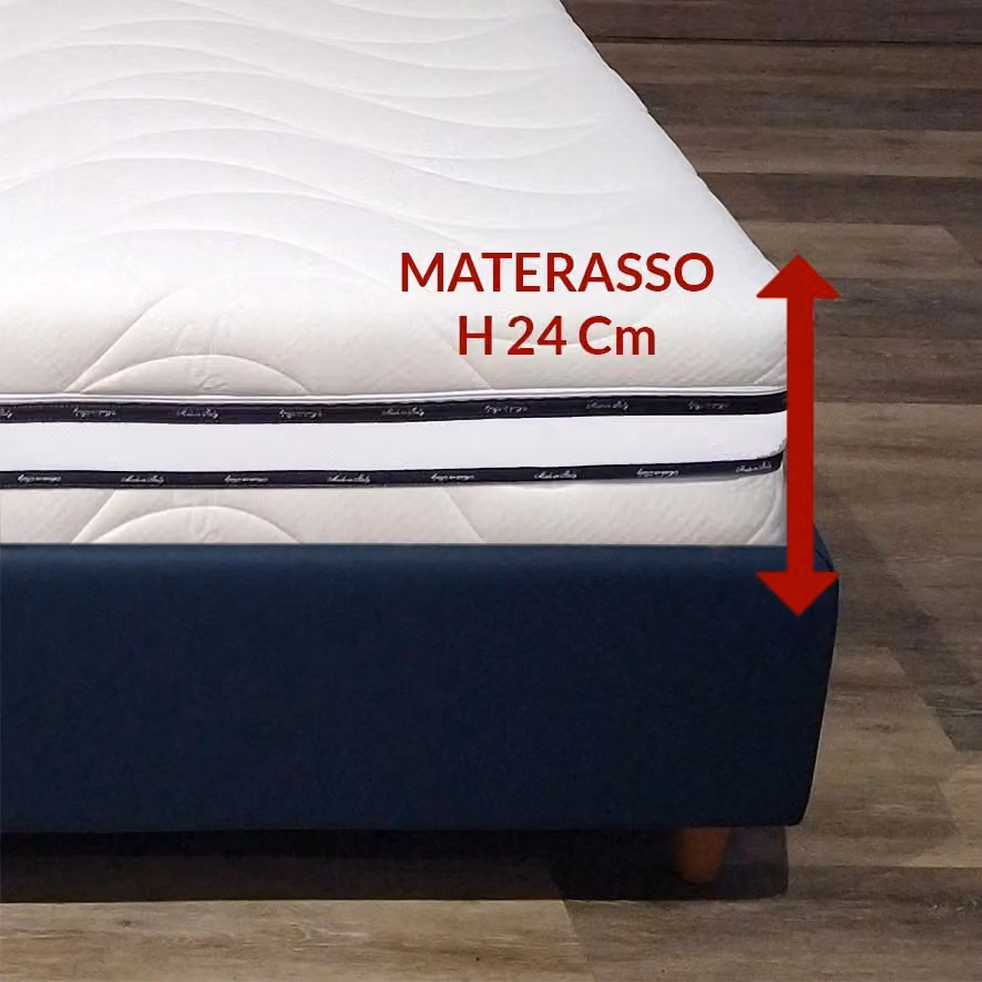 Materasso Hybrid ITALYMATERASSI con 800 molle insacchettate e memory a zone, anallergico e antibatterico, colore bianco, H x L x P: 24 x 85 x 195 cm – 2