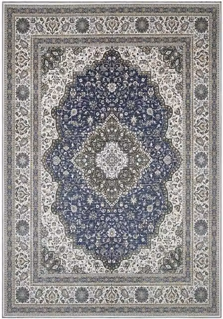 Tappeto Pierre Tappeti NAIN 01 blu con disegno orientale classico in stile persiano, lavabile e antiscivolo, L: 200 cm x P: 280 cm
