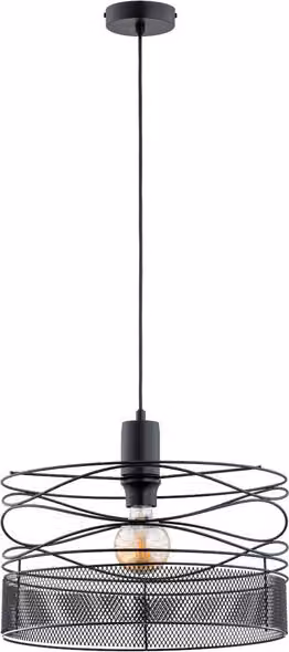 Lampada a sospensione DIUK nera 1xE27x15W in metallo, dimensioni: 85x39,5x39,5 cm, IP20, Alfa