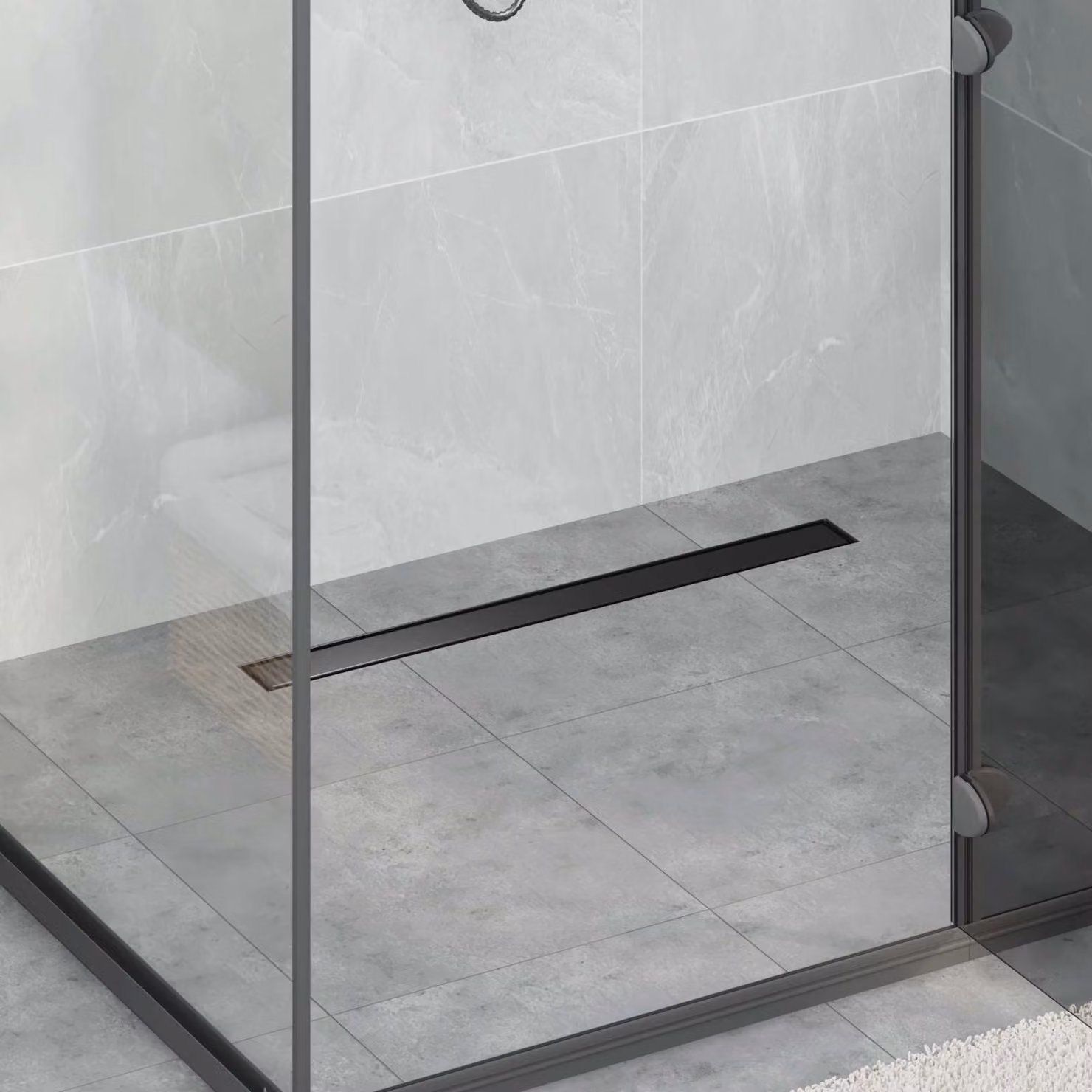 vidaXL Drenaggio doccia 2 in 1 Nero in Acciaio Inox 304, Lunghezza: 70 cm