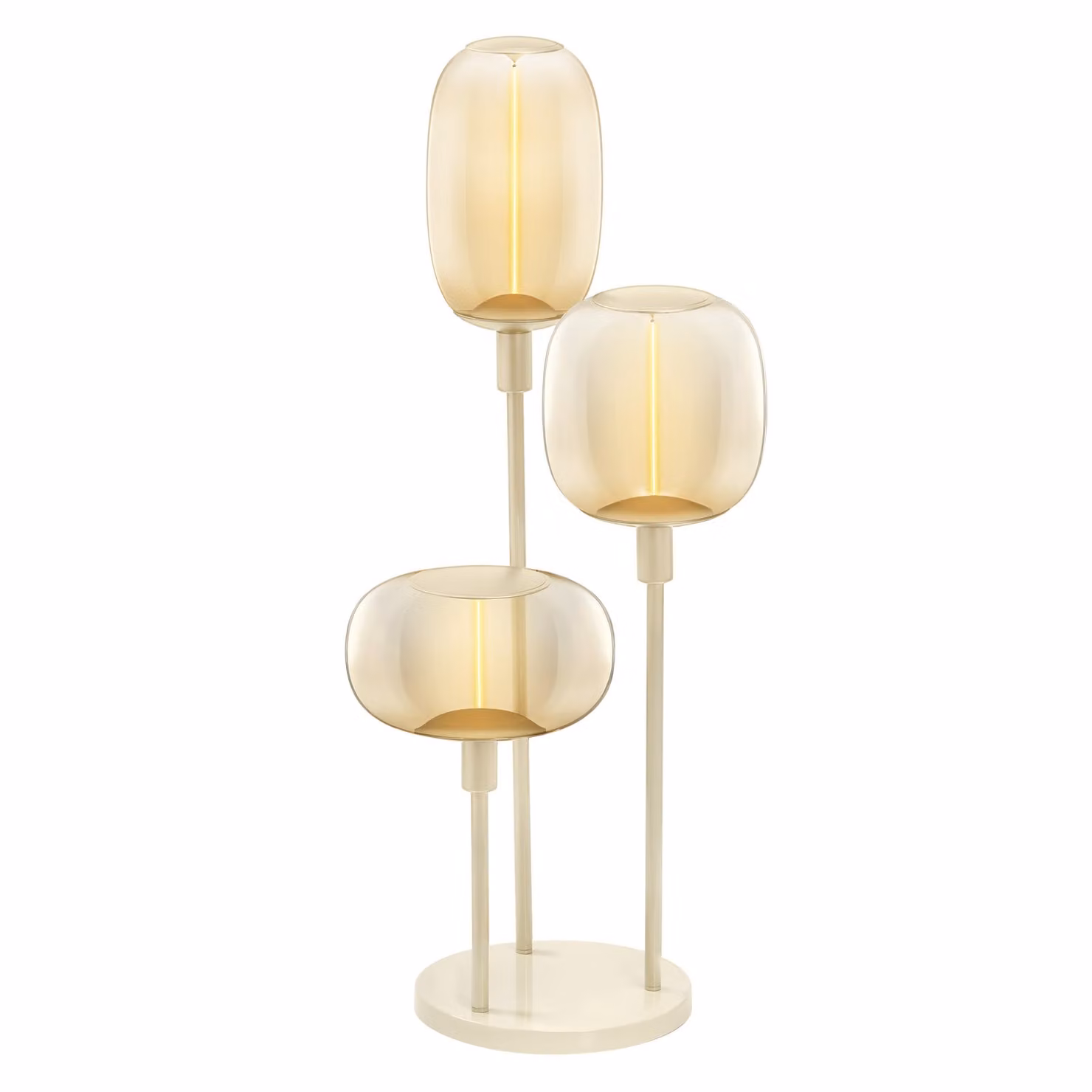 LEDVANCE DECOR STICK FLOOR lampada da terra, 3 x E27, beige, acciaio inox, scenari di illuminazione personalizzati, ideale per le zone giorno, interruttore a pedale, design moderno, base E27, decorativa