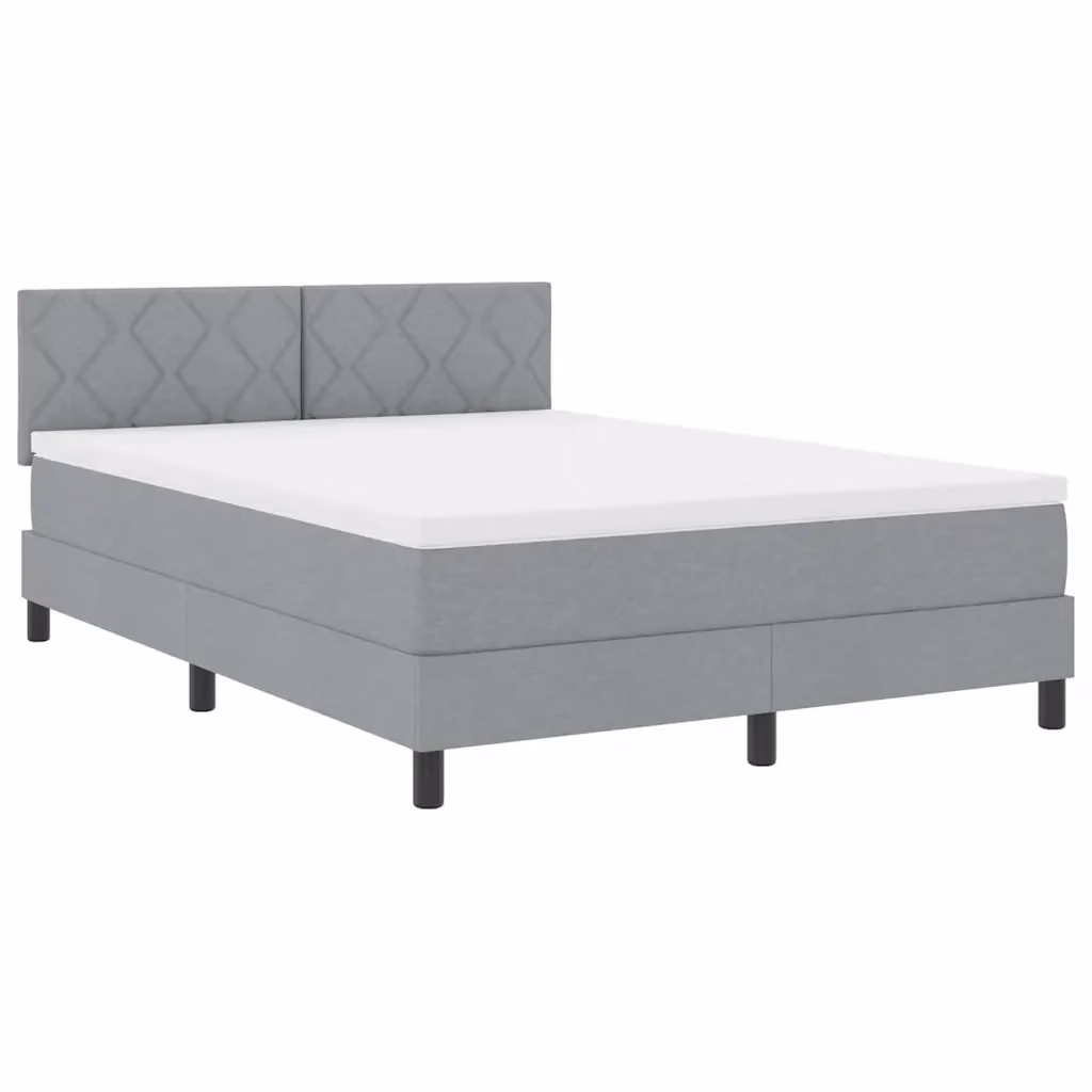 Letto a molle con materasso vidaXL in tessuto grigio, L/P/H: 140 x 200 x 88 cm – 2