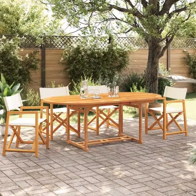 Set di 4 sedie pieghevoli in tessuto bianco crema 3208916
