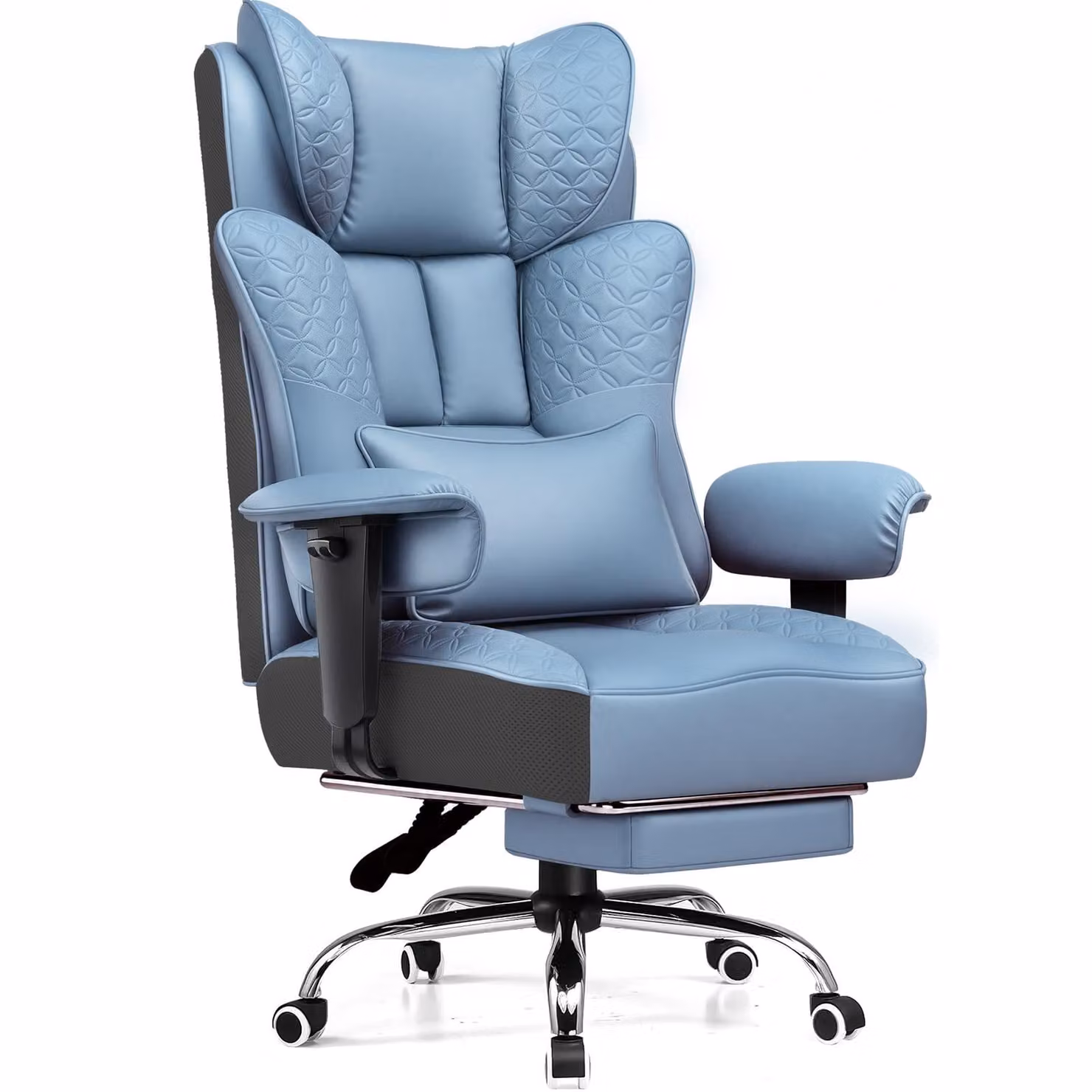 Sedia da gaming GTPLAYER, sedia da ufficio ergonomica con poggiapiedi, schienale e braccioli regolabili a 150°, sedia da computer/poltrona direzionale, 180 kg, BLU