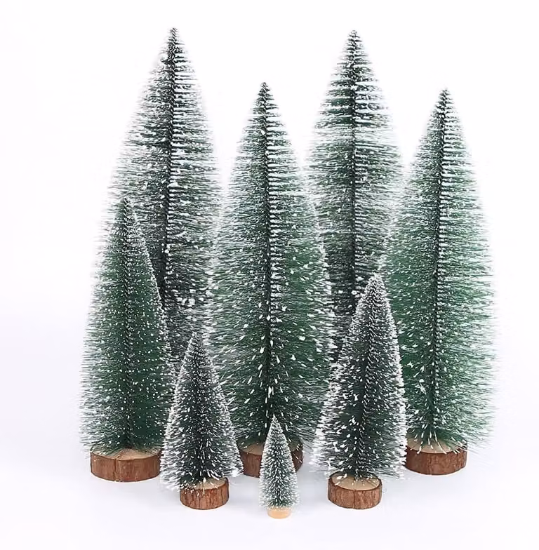 Albero di Natale artificiale, set da 9 pezzi - Mini albero di Natale da tavolo - Rami di abete decorativi - Decorazioni natalizie - Verde - Altezza 15/20/25 cm - Decorazioni natalizie