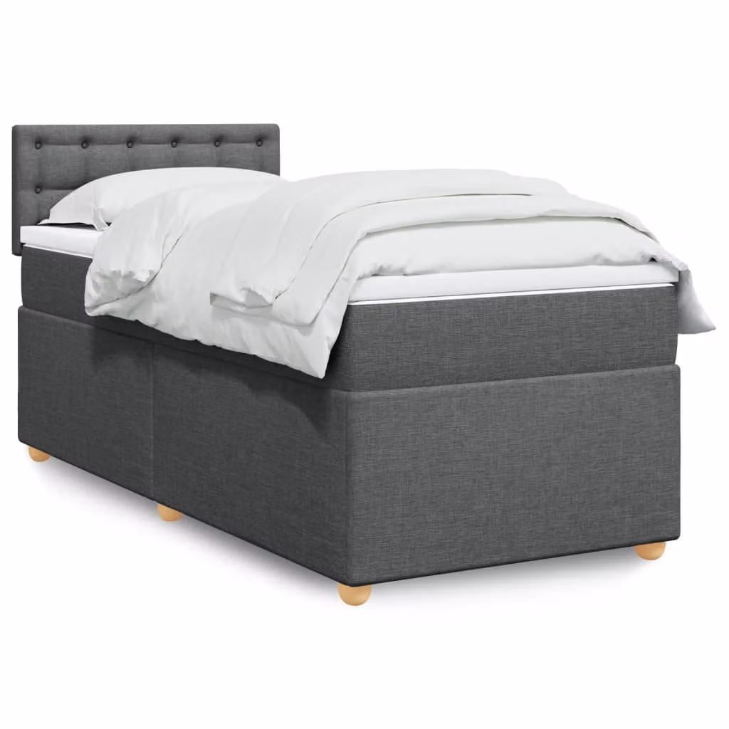 Letto Ibrido con Materasso Singolo vidaXL in Tessuto Grigio e Bianco, L/P: 90 x 190 cm