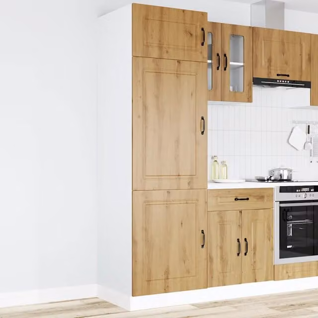 Armadio da Cucina-Credenza da Cucina Kalmar Rovere Artigianale Legno Multistrato