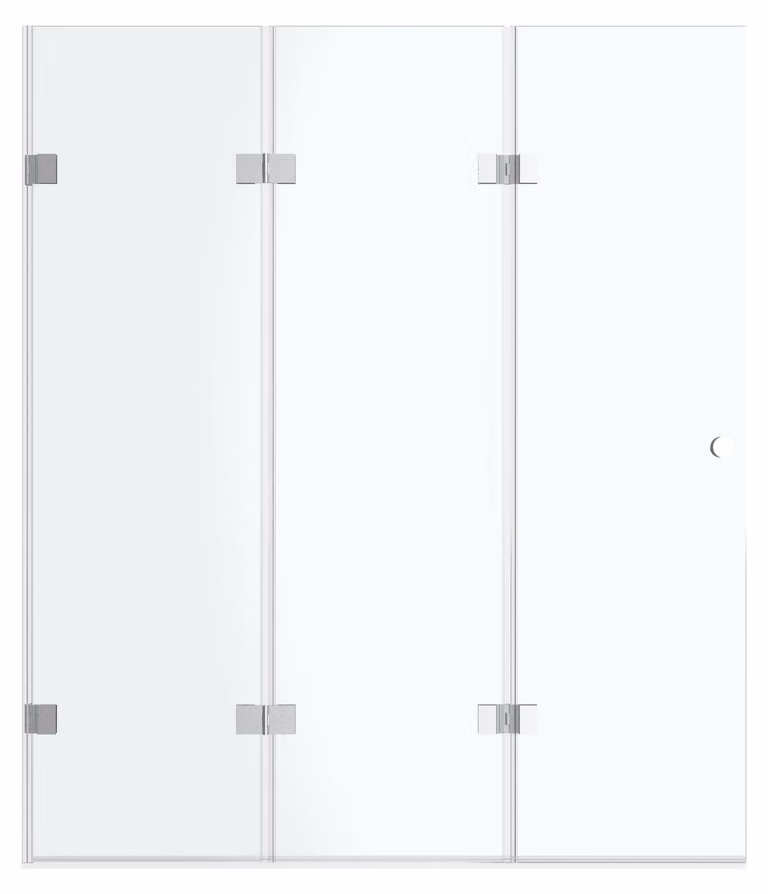 MARWELL Schermo da bagno pieghevole Silver Vibe, 3 pannelli, 140x120cm - Schermo doccia per vasca - Box doccia
