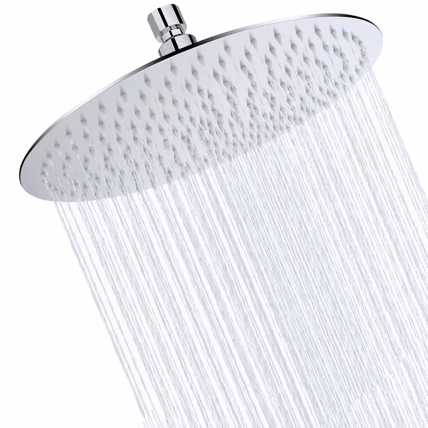Doccia a pavimento, diametro 20 cm, acciaio inossidabile, rotonda, autopulente, cromata, design moderno