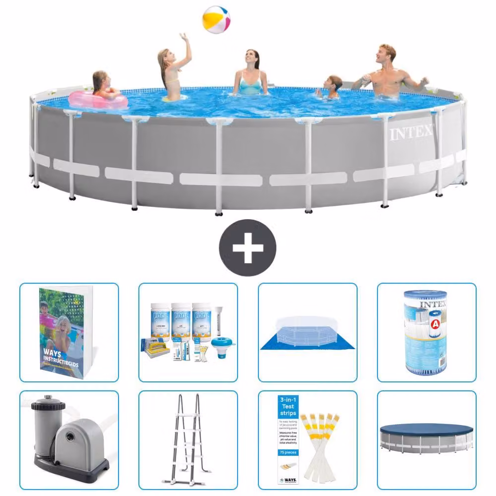 Struttura per piscina a forma di prisma - 549x122 cm - composta da 7 elementi - modello S556