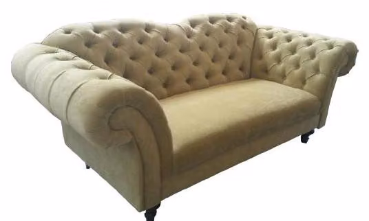 Chesterfield Samt Stoff Textil Sofa Couch Polster 3 Sitz Klassische Couchen