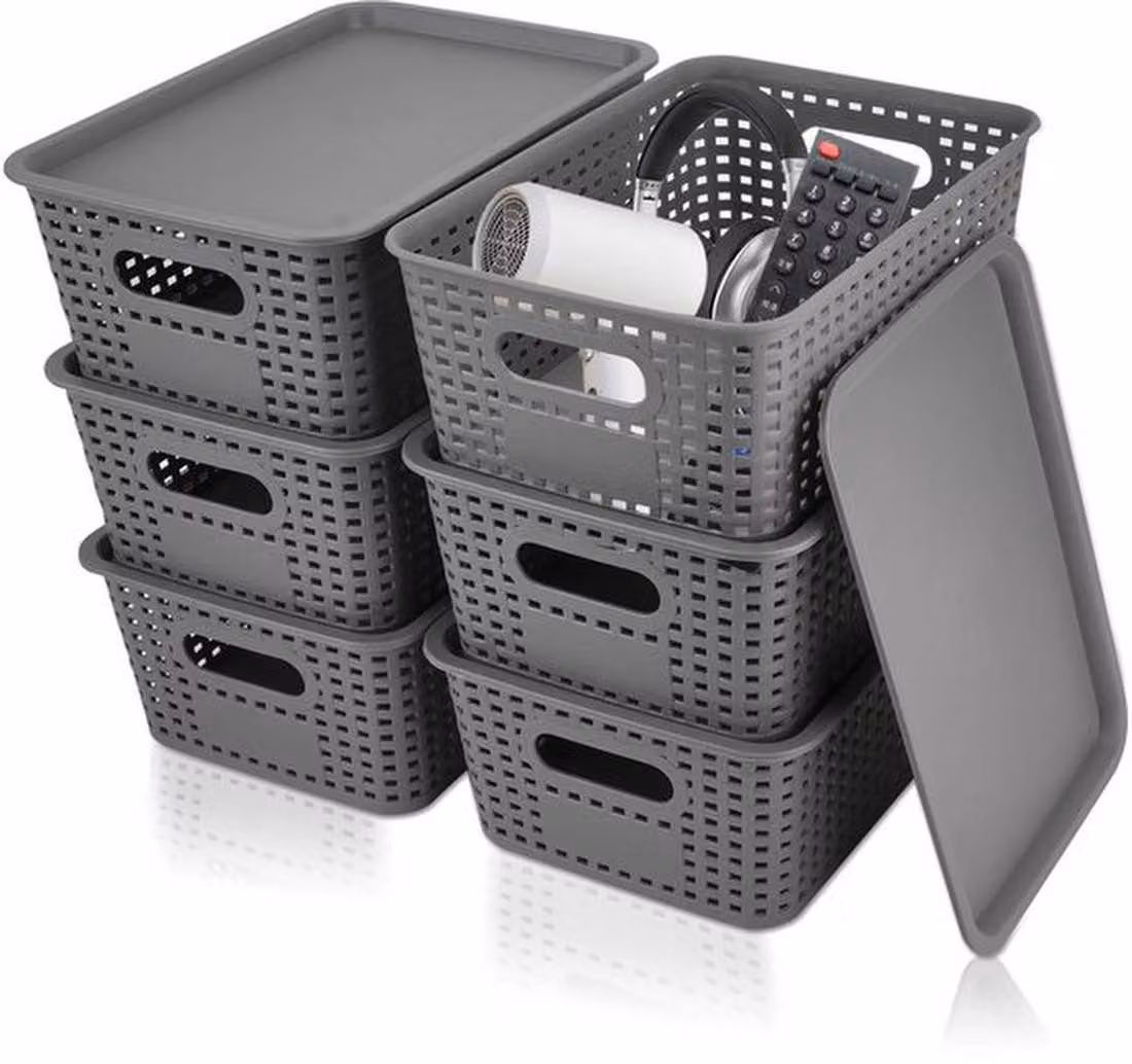 Set Azomor® composto da 6 contenitori multifunzionali con coperchio per la casa e l'ufficio