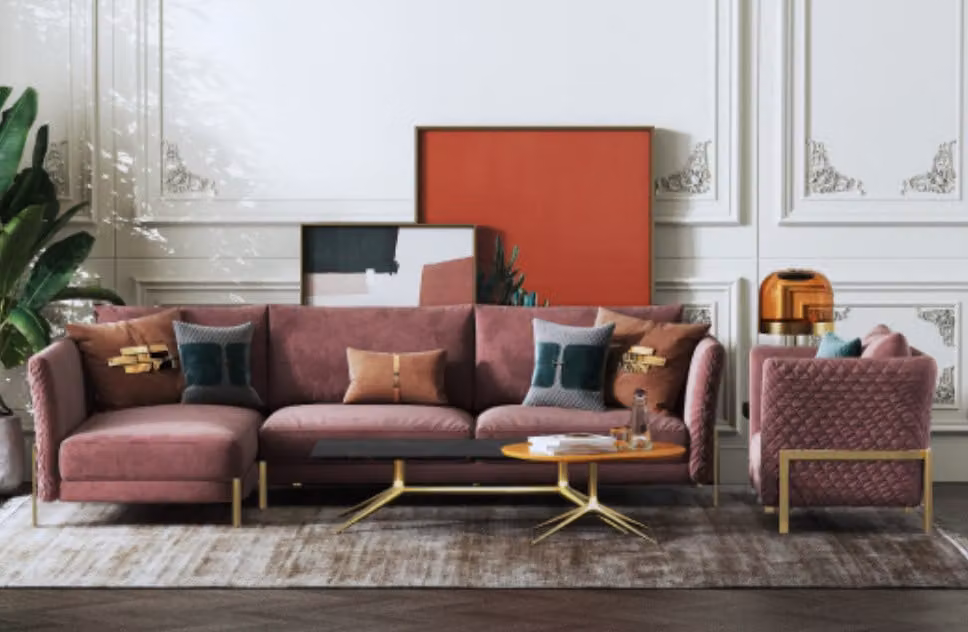 Wohnlandschaft Ecksofa L-Form Sessel Set Garnitur Modern Sofa Textil Couch 2tlg.