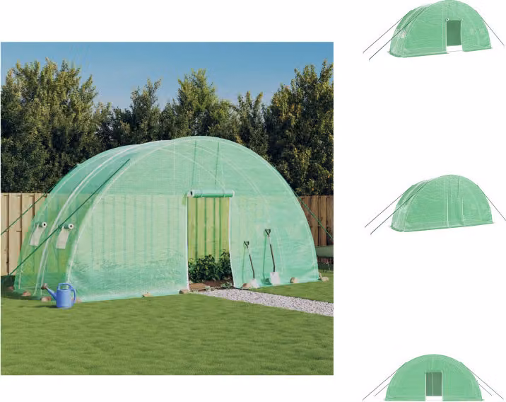 vidaXL Serra con struttura in acciaio verde 12 m² 6x2x2,85 m - Serre