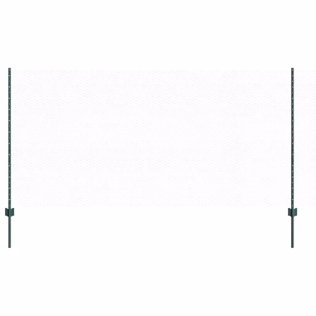 Recinzione esagonale verde vidaXL in acciaio e PVC con pali rotondi per installazione nel terreno L: 50 cm, H: 1,2 m – 2