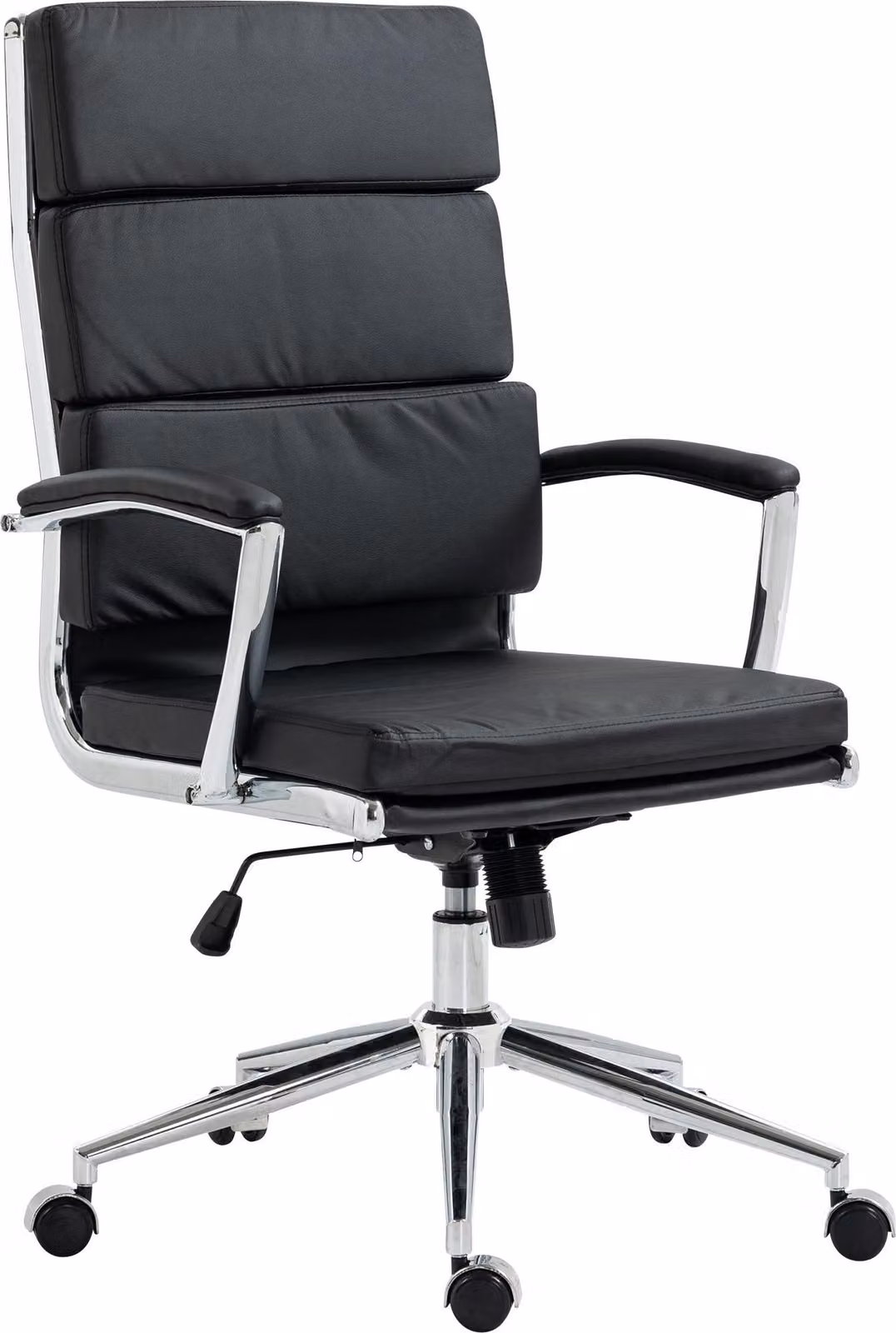Sedia da ufficio CLP Cleveland I: rivestimento in vera pelle, ecopelle o tessuto | Colore: nero | Materiale: ecopelle
