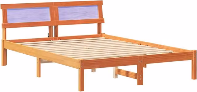 Letto matrimoniale | Letto per adulti | Struttura del letto Marrone cerato 120 x 190 cm Pino massello