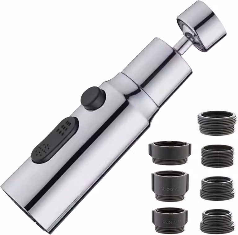 Rubinetto da cucina - Aeratore girevole a 360° - Filtro per getto con filettatura M24-22 - Aeratore per rubinetto, estensore per getto, girevole - Accessorio per rubinetto da bagno