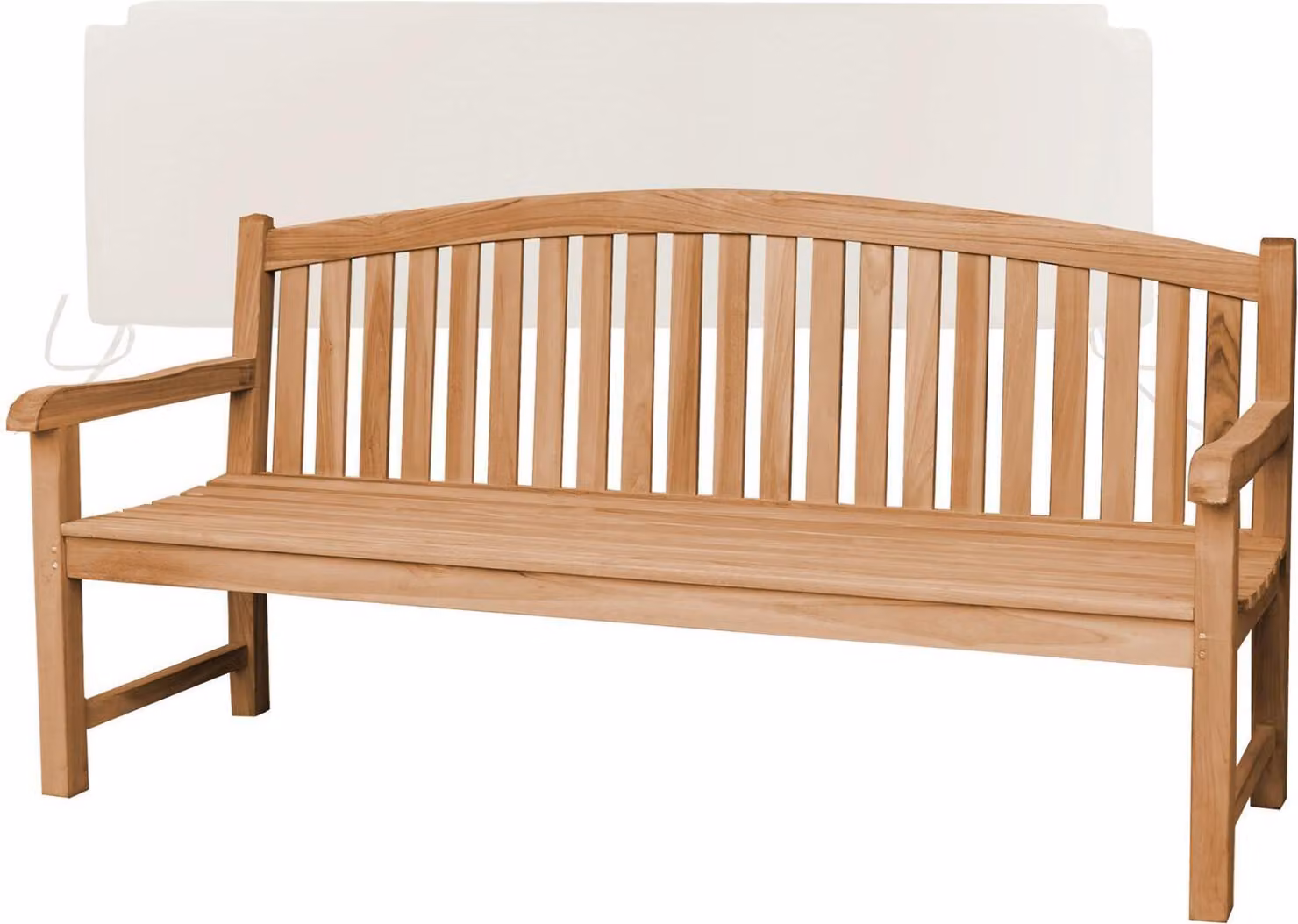 Teakholz Bank Bari 180cm Massivholz Wetterfest + Sitzkissen Creme