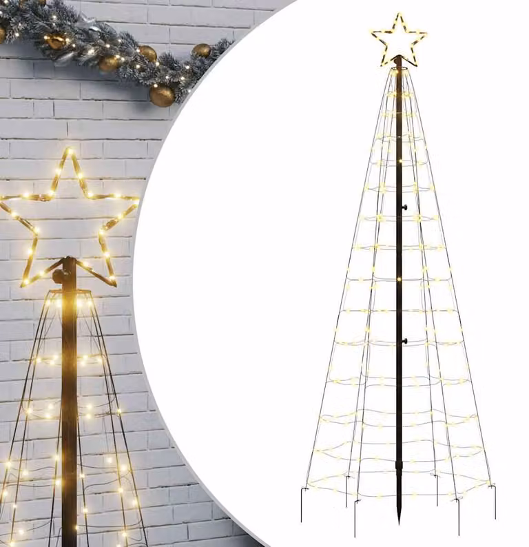 Albero di Natale a LED con decorazioni a spiga, 220 LED bianco caldo, 180 cm (solo per il mercato australiano)