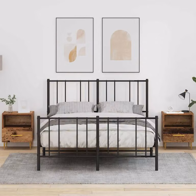Set di 2 comodini vidaXL in legno vecchio marrone L: 40 cm, P: 35 cm, H: 47,5 cm