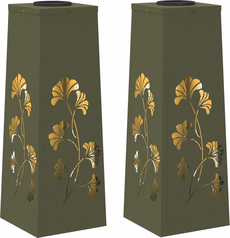 Faro LED solare per sentieri 2 pcs Verde oliva