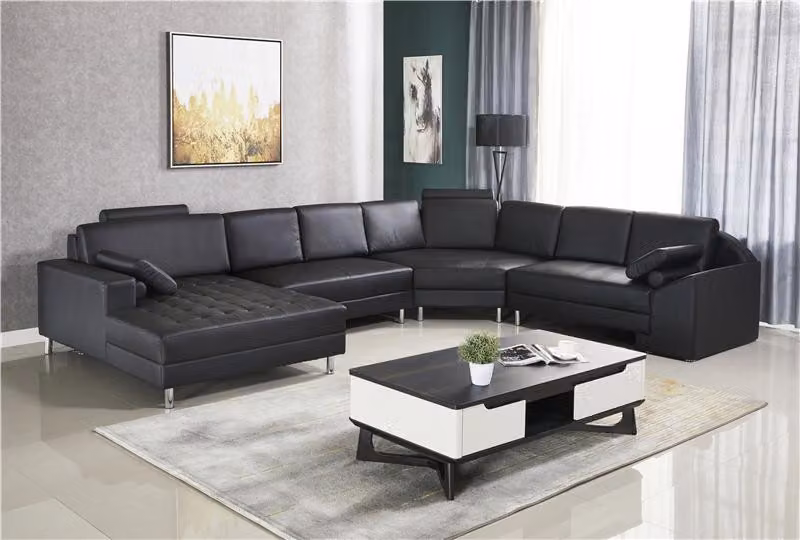 Ecksofa U-Form Sofa Couch Polster Ecksofa Wohnlandschaft Ledersofa Ledersofa