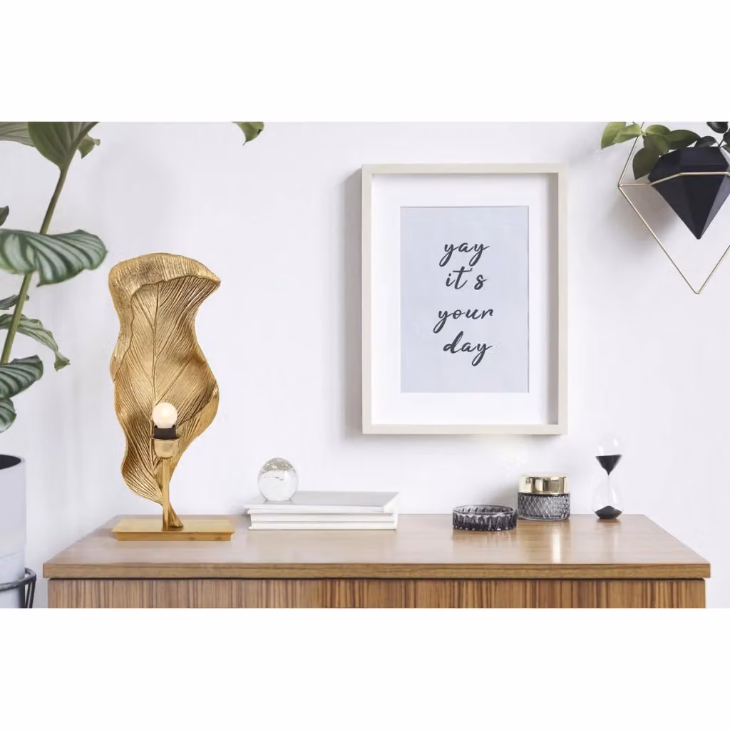 Lampada da tavolo Cosima KENDRA HOME in alluminio dorato e nero con design organico e attacco E27 – 2