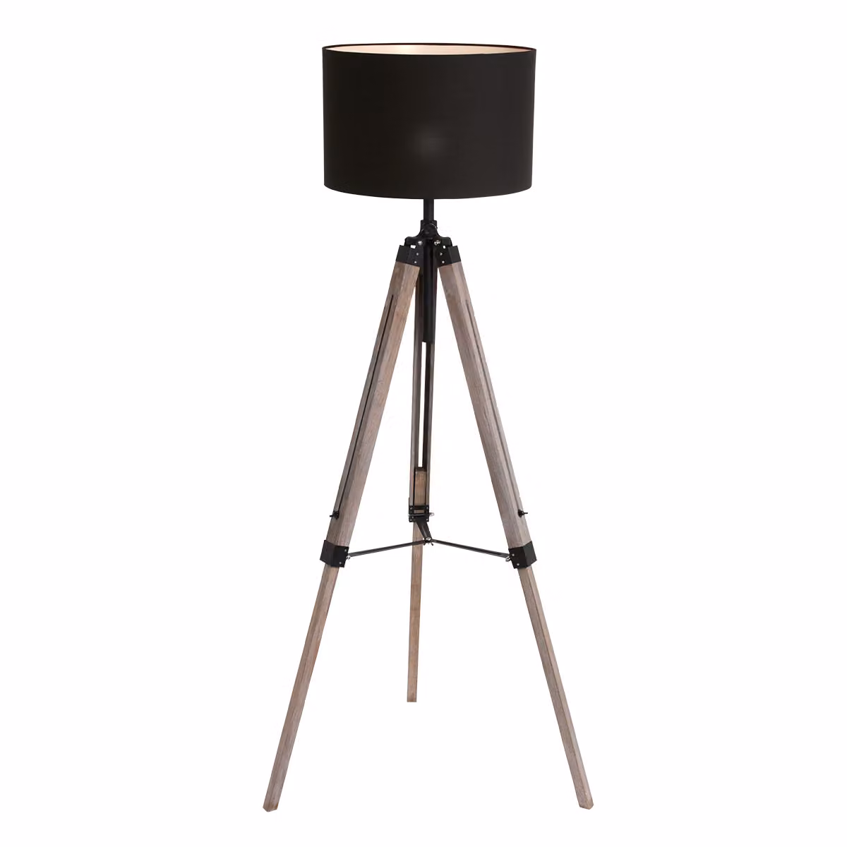 Lampada da terra - nero - Triek - metallo tessile - Ø 75cm - E27 - 7175ZW - Mexlite
