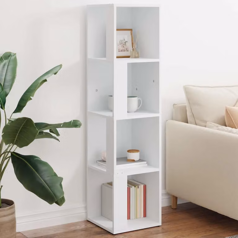 Armadietto d'angolo vidaXL in legno MDF Bianco L: 33 cm, P: 33 cm, H: 132 cm