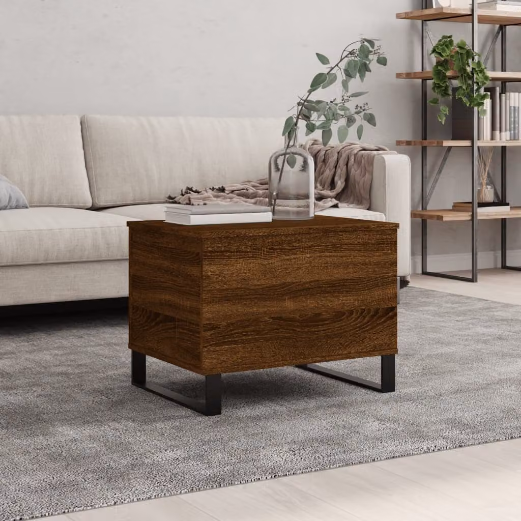 Maison Exclusive - Tavolino marrone effetto rovere 60x44,5x45 cm Materiale ligneo